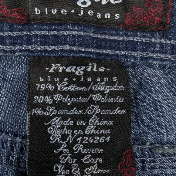 Fragile Handle with Care Junior Blue Light Distress Med Wash Jeans Size 7 - Picture 10 of 10